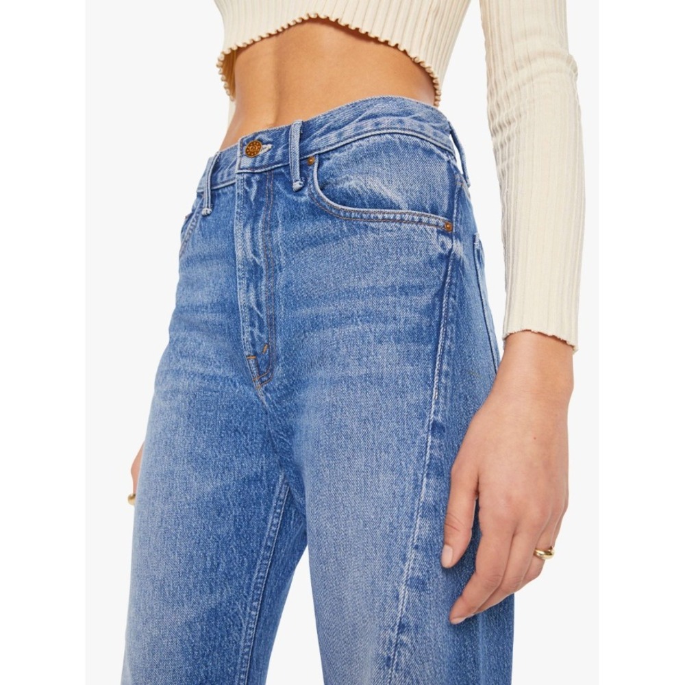 NWT Mother The Lemon Twist Sneak Jeans Wide Leg Denim Rolling In The Dough 30 - Picture 4 of 16
